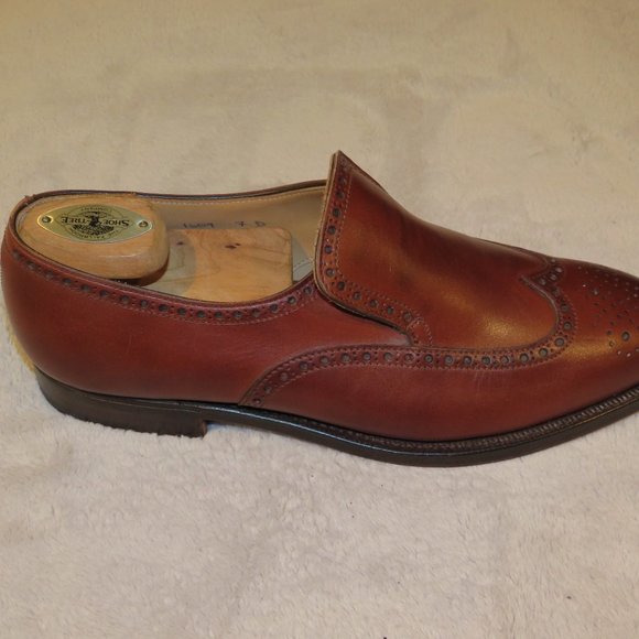 Peal & Co x Crockett & Jones Raywood Brown Leather Brogue Loafer 7D NWB $700 main image 6